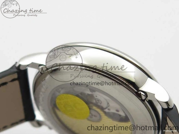 0128 MultiPurpose Villeret 6654 SS Complicated Function OMF 1:1 Best Edition White Dial on Black Leather Strap A6654 V 7901